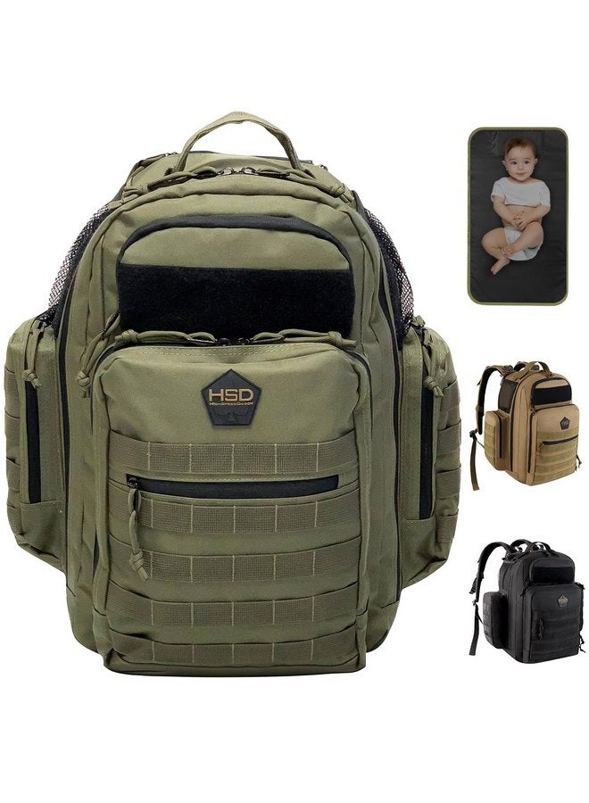HighSpeedDaddy Ranger Green Diaper Bag Backpack, Unisex, 20-Inch - Image 1