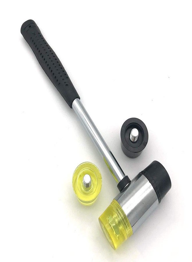 MIKMAYTOO Soft Mallet with 2 Head Tip, Double-Faced Rubber Head Hammer for Jewelers Craftsman, Leather Crafts, Wood, Flooring Installation,Diameter 30mm (1, Medium) - Image 1