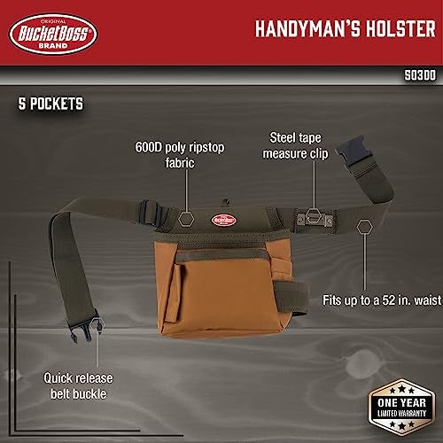 Bucket Boss - Handyman’s Holster, Tool Belts - Original Series (50300), Brown - Image 2