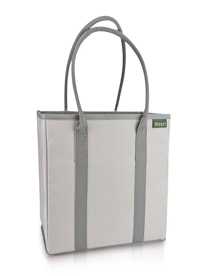 meori Office Tote Bag Carry Laptop Essentials Sturdy Bottom Stays Upright 3 Handy Pockets (Natural Sand) - Image 1