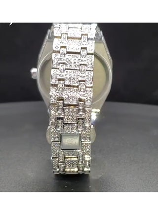 Men's Fully Diamond-Studded Watch Large Dial Stylish and Bold Arabic Numerals Waterproof Calendar Mineral Reinforced Glass Mirror Luxury Men's Accessory - view 3