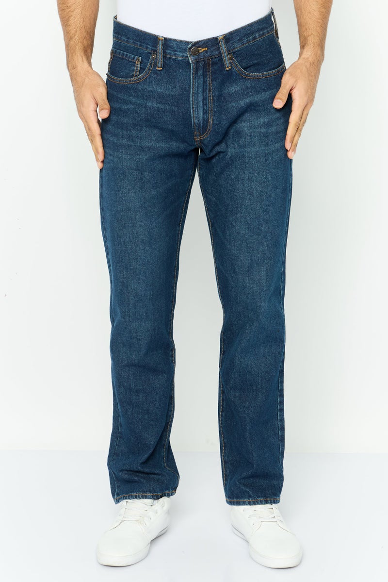 GAP Men Straight Fit Wash No Stretch Denim Jeans, Navy - Image 1