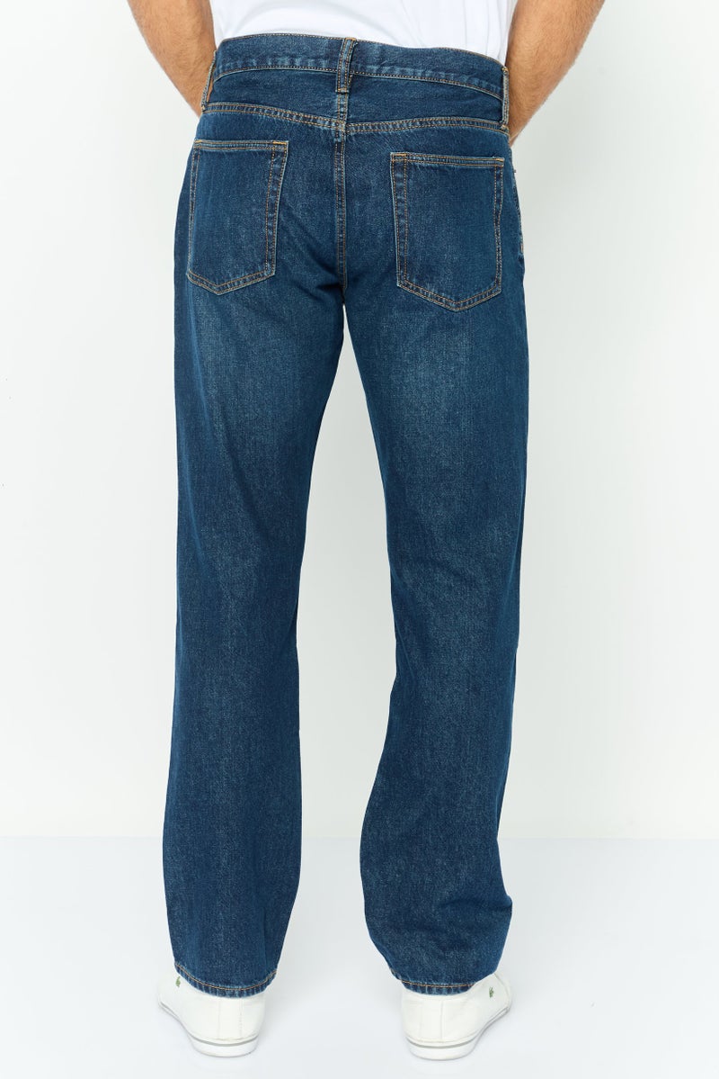 GAP Men Straight Fit Wash No Stretch Denim Jeans, Navy - Image 2