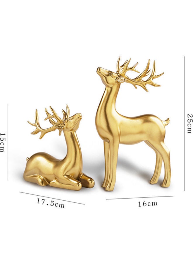 نيبمينينت تمثال على شكل غزال من قطعتين أبيض/ذهبي - Image 2