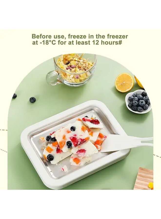 White Manual Ice Cream Maker Machine With 2 Spatulas DIY Gelato Sorbet - Image 3