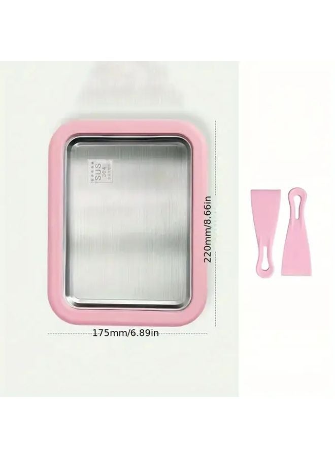 White Manual Ice Cream Maker Machine With 2 Spatulas DIY Gelato Sorbet - Image 4