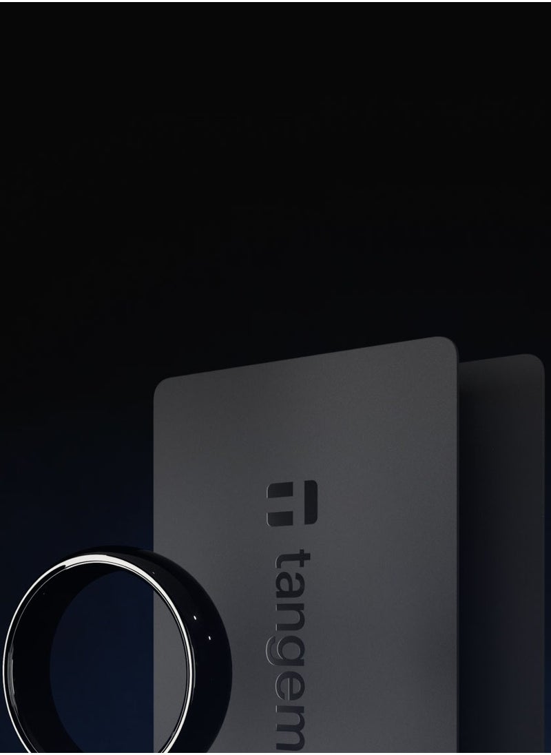 tangem - Tangem Crypto Hardware Wallet Ring Size 9 [1 Ring & 2 Cards] - Black - Image 1