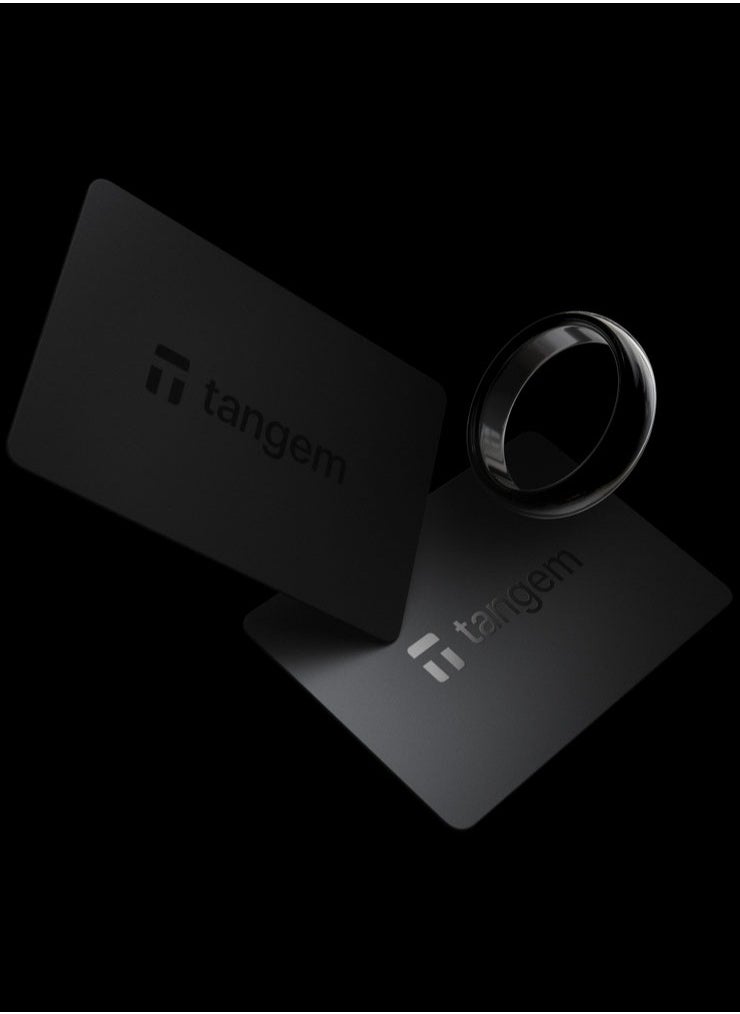 tangem - Tangem Crypto Hardware Wallet Ring Size 9 [1 Ring & 2 Cards] - Black - Image 1