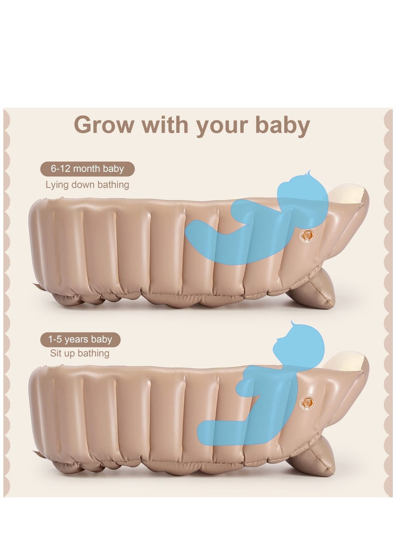 DOOKOO Inflatable Bathtub for Toddlers Portable Baby Tub with Built-in Air Pump Collapsible Design for Easy Storage Perfect for Newborns to Infants  - Image 4
