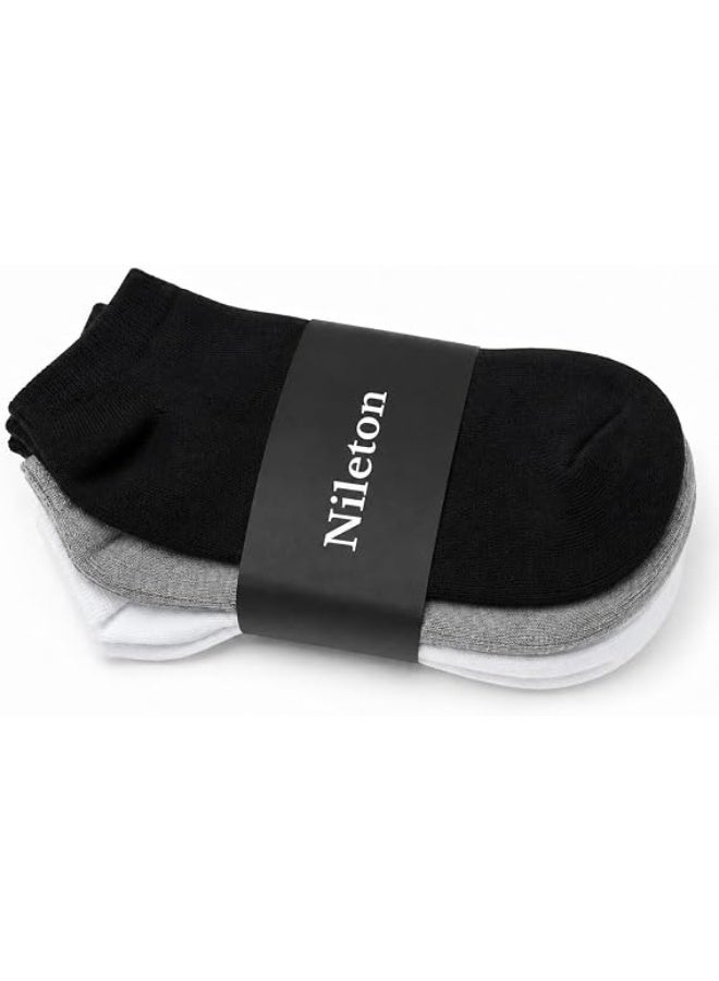 Nileton Men’s Cotton Ankle Socks – Pack of 3 – Soft Breathable Lightweight - Casual Everyday Socks For Men - Image 3