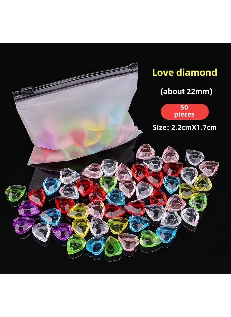 Kids Gemstone Toy Princess Castle Treasure 50 love stones (bags)