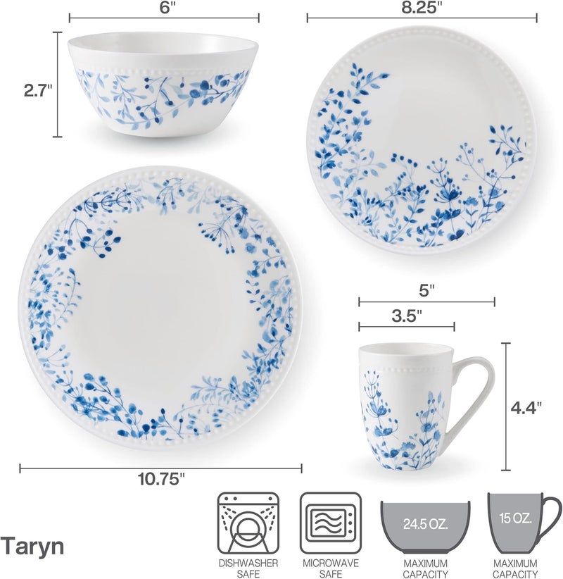 Mikasa Taryn Bone China Lightweight Chip Resistant 16 Piece Dinnerware Set Service For 4 - Image 4