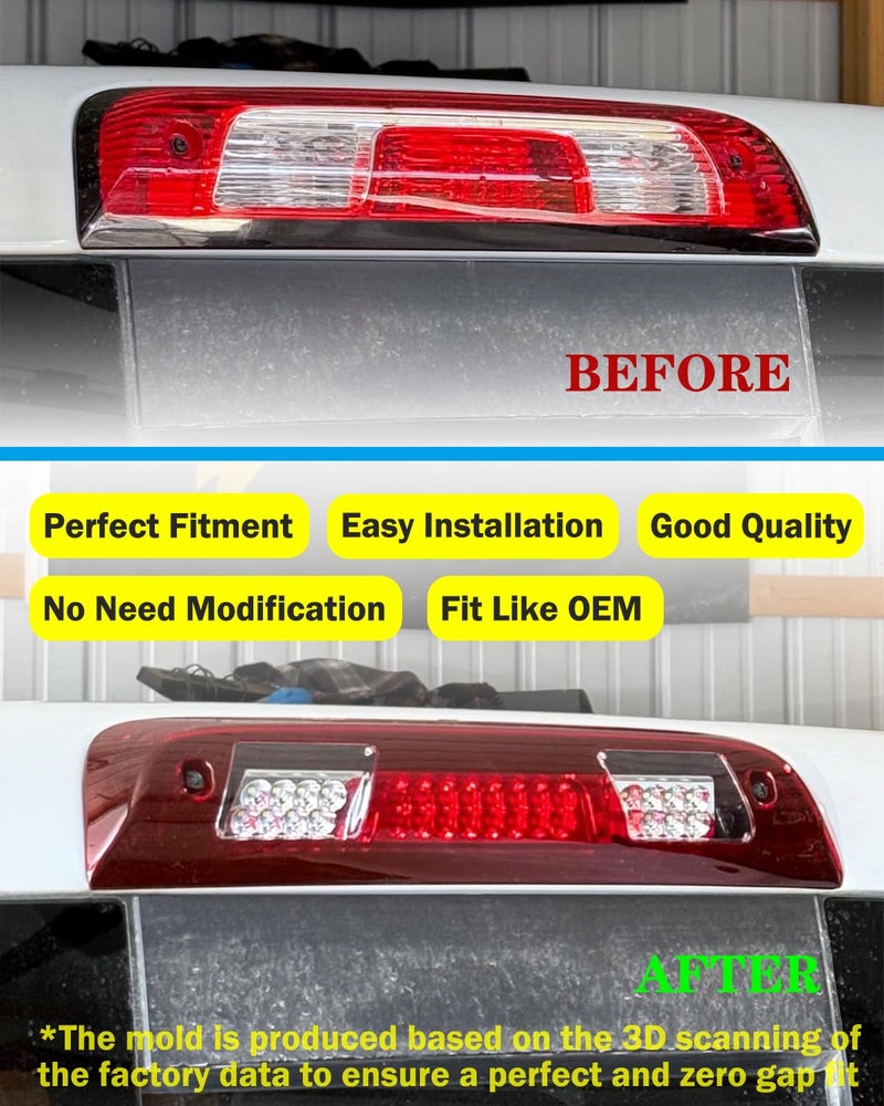 Wocch Silverado Sierra 3rd Brake Light LED Third Brake Light Cargo Lamp for Chevy Silverado GMC Sierra 1500 2500 3500 HD 2014-2018 Replace# 23509162 20979071 GM2890109 - Image 3