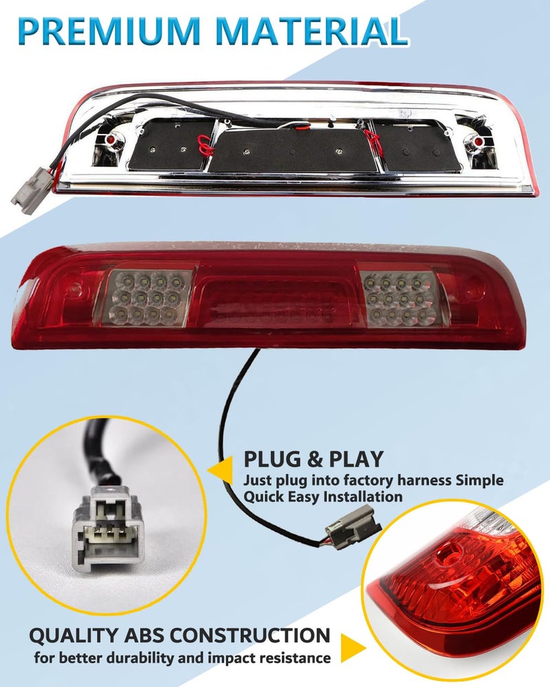 Wocch Silverado Sierra 3rd Brake Light LED Third Brake Light Cargo Lamp for Chevy Silverado GMC Sierra 1500 2500 3500 HD 2014-2018 Replace# 23509162 20979071 GM2890109 - Image 4