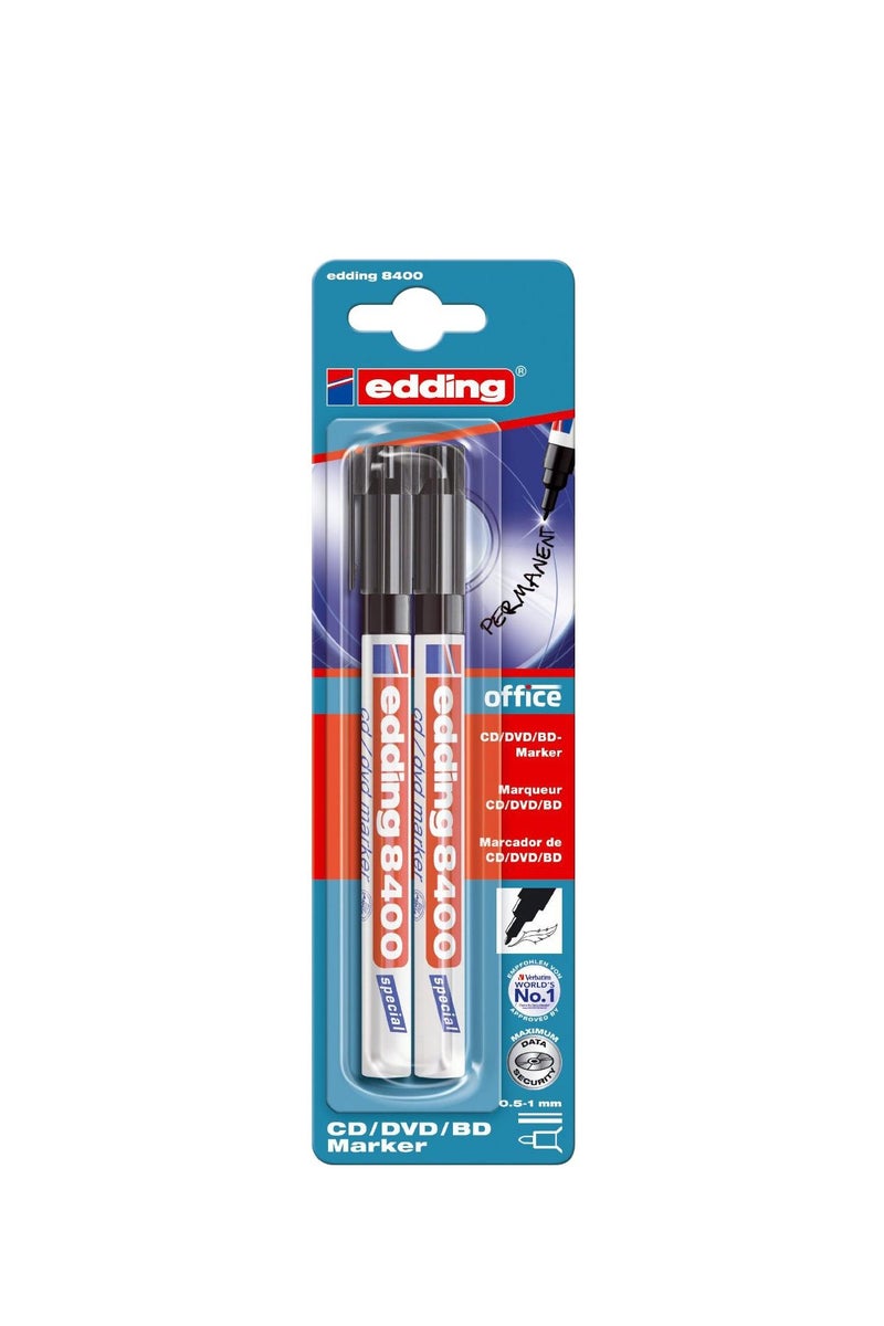 Edding 8400 CD/DVD/Blu-ray Marker 0.5 - 1 mm Round Tip Black