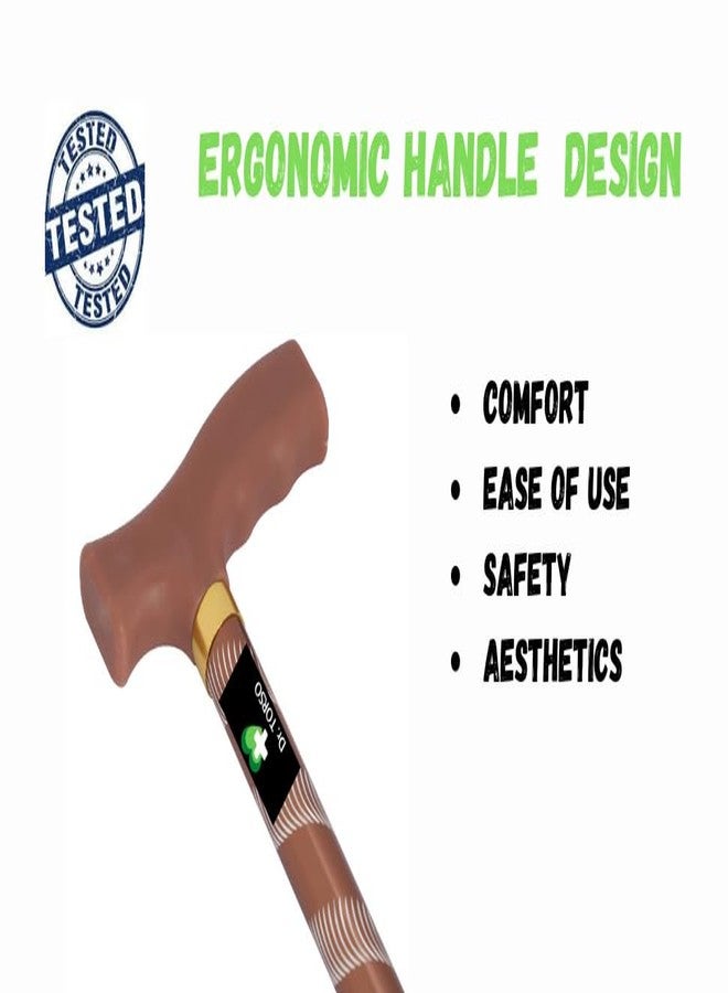 عصا مشي أنيقة من الألومنيوم من دكتور تورسو، قابلة لتعديل الارتفاع، خفيفة الوزن، مناسبة للرجال والنساء والمرضى وكبار السن (نحاسي) - Image 2