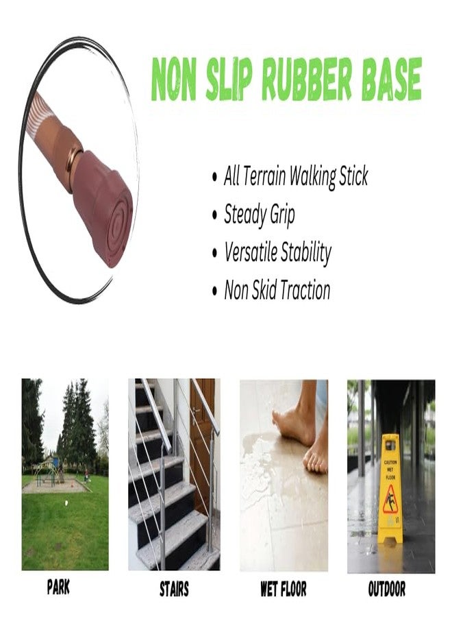 عصا مشي أنيقة من الألومنيوم من دكتور تورسو، قابلة لتعديل الارتفاع، خفيفة الوزن، مناسبة للرجال والنساء والمرضى وكبار السن (نحاسي) - Image 4