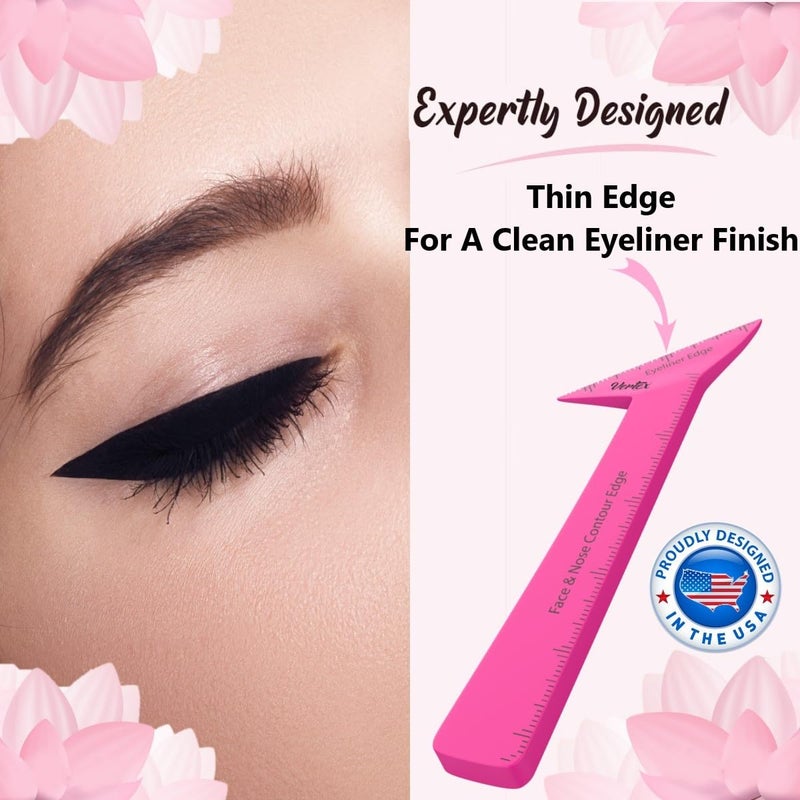 VERTEX أداة رسم الآيلاينر قلم سائل مقاوم للماء لفرشاة مكياج الآيلاينر طابع رفيع مبراة عيون قطة صغيرة بزاوية جناح | تقنيات حقيقية للمبتدئين خطوط ظلال العيون جل بودرة الحواجب سوداء - Image 3