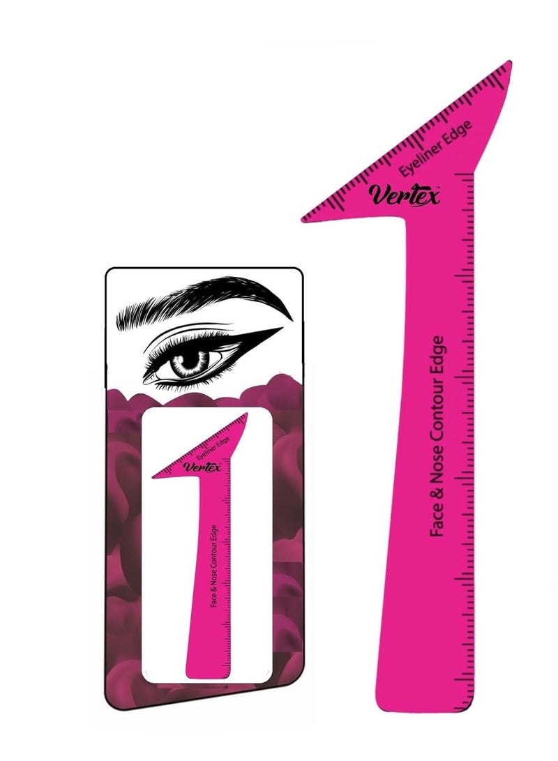VERTEX Eyeliner Stencils Pencil Liquid Waterproof Tool For Liner Makeup Brush Pen Stamp Thin Sharpener Cat Eyes Small Angled Wing Tip | Real Beginners Techniques Eye Shadow Lines Gel Eyebrow Pomade Black - Image 1