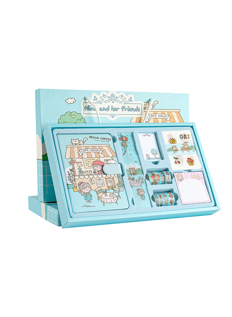 Kidle 127PCS Diary Notebook Handbook Set Journal Student Child Friend Gift Study School Stationery Gift Coffee Theme (Gift Box with Gift Bag)  - Image 1
