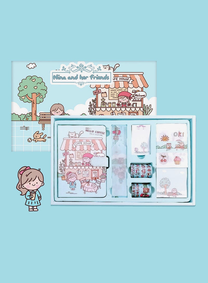 Kidle 127PCS Diary Notebook Handbook Set Journal Student Child Friend Gift Study School Stationery Gift Coffee Theme (Gift Box with Gift Bag)  - Image 3