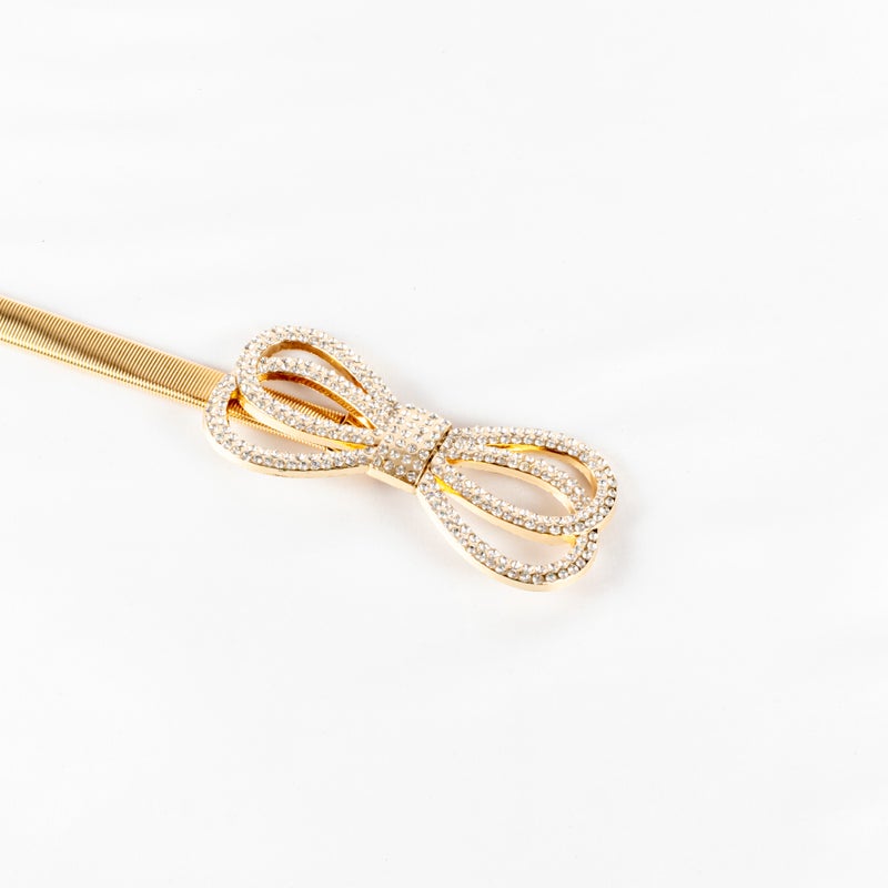 ذا بلاك بيرل اكسسوريز حزام حريمي ذهبي سوستة مرصع بفصوص الزيركون - Image 3