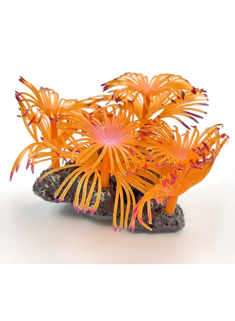 ديكور حوض السمك المصنوع من المرجان الاصطناعي، زينة حوض السمك السيليكونية للمناظر الطبيعية الخلابة، موطن للحيوانات الأليفة المائية بمظهر واقعي وسهولة الصيانة، ديكور الشعاب المرجانية النابض بالحياة بتصميم نباتي واقعي، ديكور حوض السمك السيليكوني، ديكور حوض السمك