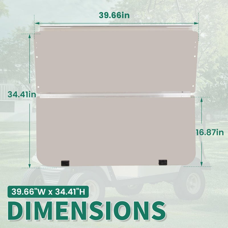 ECOTRIC Tinted Windshield Compatible with 1982-2000.5 Club Car DS Golf Cart Smoke Style Fold Down Windscreen - Image 3