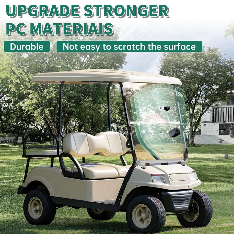 ECOTRIC Tinted Windshield Compatible with 1982-2000.5 Club Car DS Golf Cart Smoke Style Fold Down Windscreen - Image 4