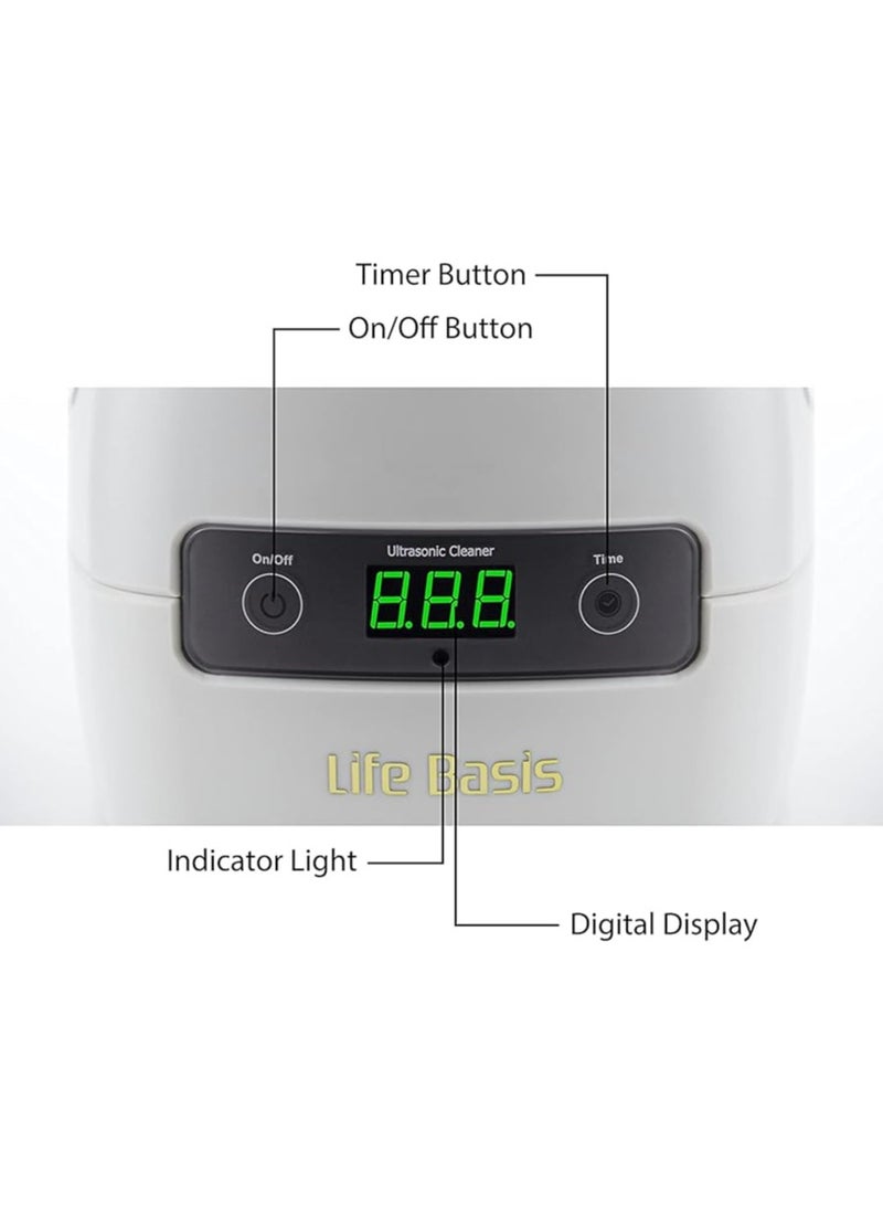 Ultrasonic Cleaner Super Large Capacity 1400ml Jewelry Cleaner with Cleaning Basket Ultrasonic Cleaning Machine for Cleaning Glasses Waterproof Watches Dentures Coins Circuit Board - Image 3