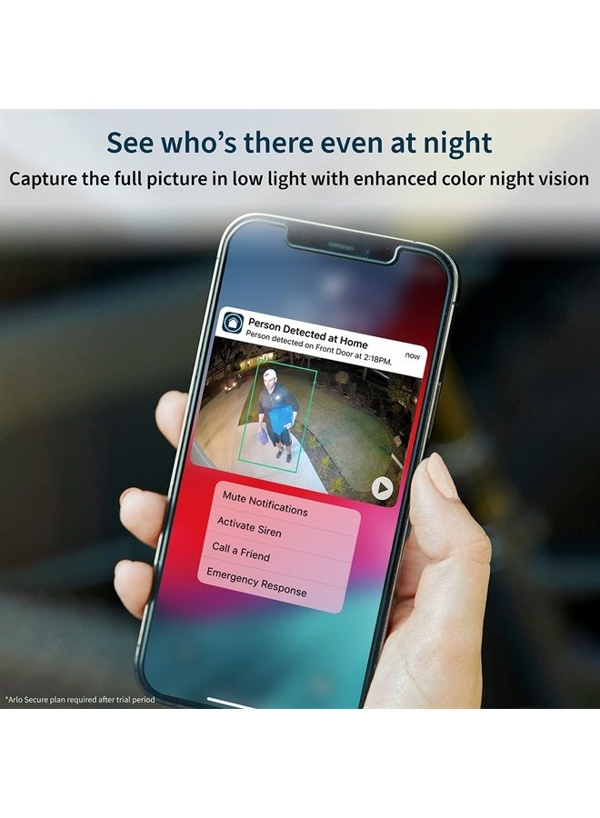 ARLO Ultra 2 Spotlight Camera - 2 Camera Security System - Wireless, 4K Video & HDR, Color Night Vision, 2 Way Audio, Wire-Free, 180º View, White - VMS5240-200NAS - Image 1