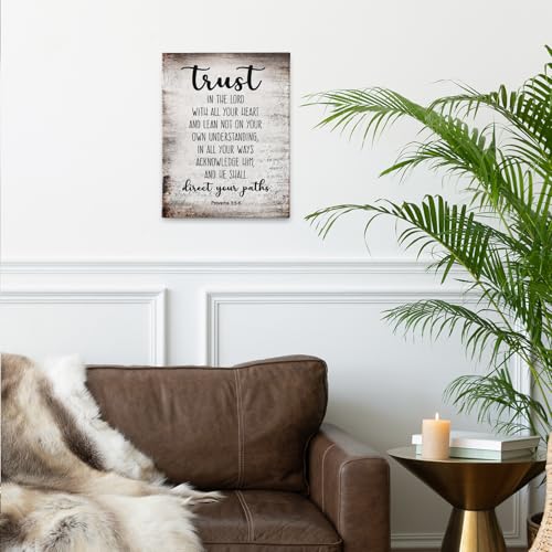 PHAMTE Proverbs 356 Trust In The Lord With All Your Heart Christian Wall Art Bible Scripture Wall Decor Christian Bible Scripture Print Framed Canvas Wall Art Home Room Office Church Decor11x14 - Image 3
