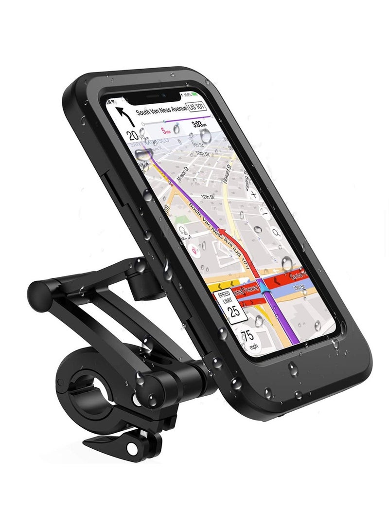 General Bicycle mobile phone holder Waterproof motorcycle mobile phone navigation holder Rearview mirror Mountain bike accessories  - Image 1