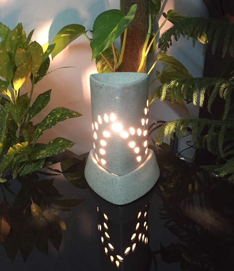 DC Home Decor DC Home Decor Handcrafted Fragrance Perfume Aroma Essential Oil Ceramic Aroma Hub Electric Diffuser Burner Lamp with One Extra Bulb 