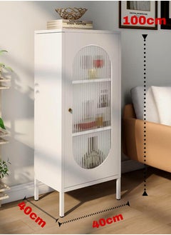Living Glass Door Storage Cabinet With Steel Frame 40*40*100 CM  - Image 2