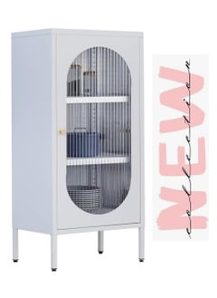 Living Glass Door Storage Cabinet With Steel Frame 40*40*100 CM  - Image 1