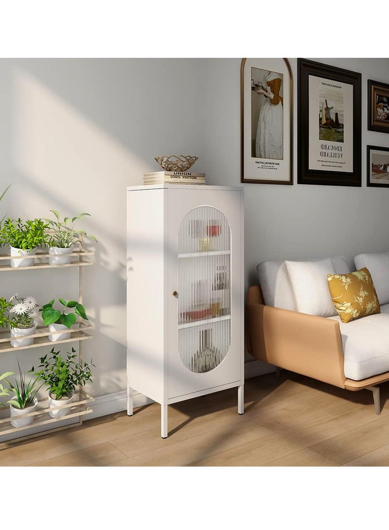 Living Glass Door Storage Cabinet With Steel Frame 40*40*100 CM  - Image 3