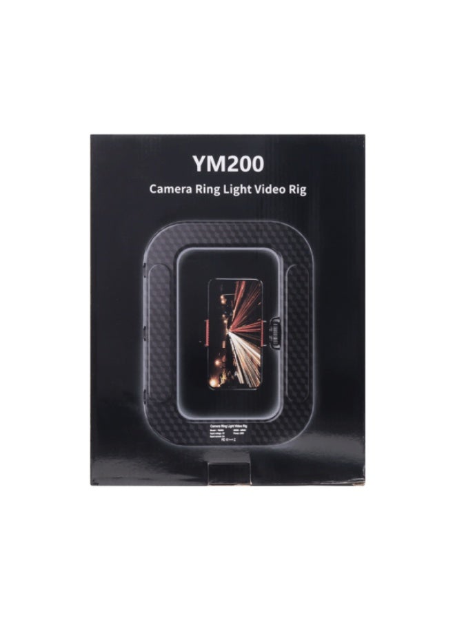 بروماس حامل فيديو مزود بإضاءة حلقية LED للكاميرا YM200 ومثبت هاتف محمول - Image 1