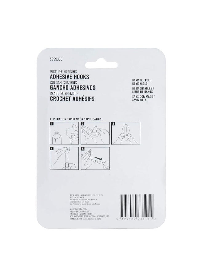 ACE 24-Piece Damage Free Picture Hanging Adhesive Strips Black 4.73 x 1.2 x 6.89 cm 5999333 - Image 2