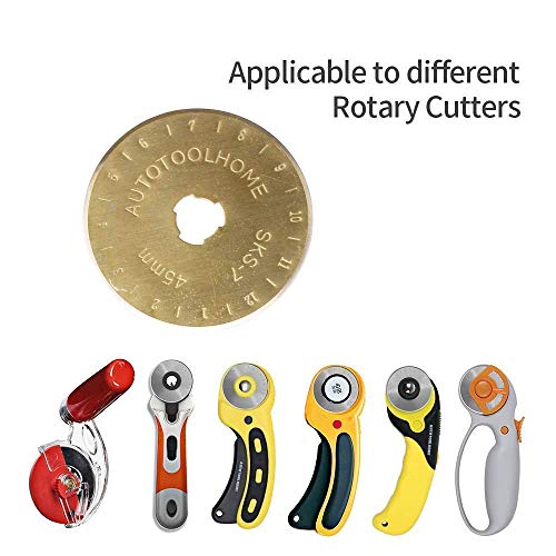 AUTOTOOLHOME Titanium Coated Rotary Cutter Blades 45mm 10 Pack Replacement Blades Quilting Scrapbooking Sewing Arts Crafts,Sharp and Durable - Image 3