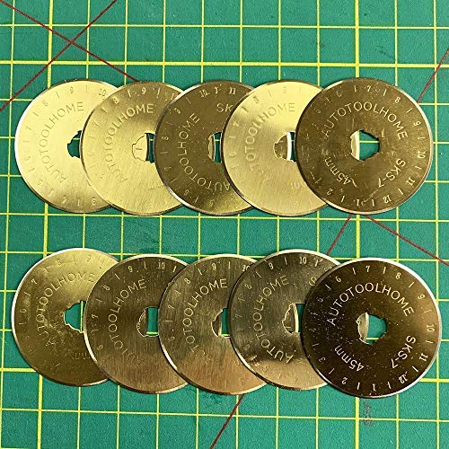 AUTOTOOLHOME Titanium Coated Rotary Cutter Blades 45mm 10 Pack Replacement Blades Quilting Scrapbooking Sewing Arts Crafts,Sharp and Durable - Image 5