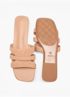 Celeste Women's Monogram Detail Slip-On Flat Sandals  - Image 4