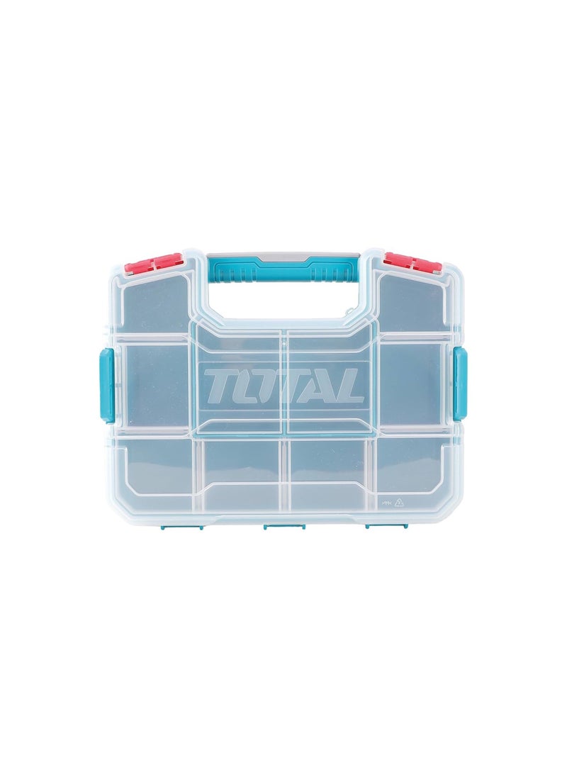 Total Tools Total Tool Organizer Box with Adjustable Compartments, Heavy-Duty Storage for Tools, Small Parts & Hardware, Portable with Secure Latches & Clear Lid – Ideal for DIY, Workshop & Professional Use  - Image 2