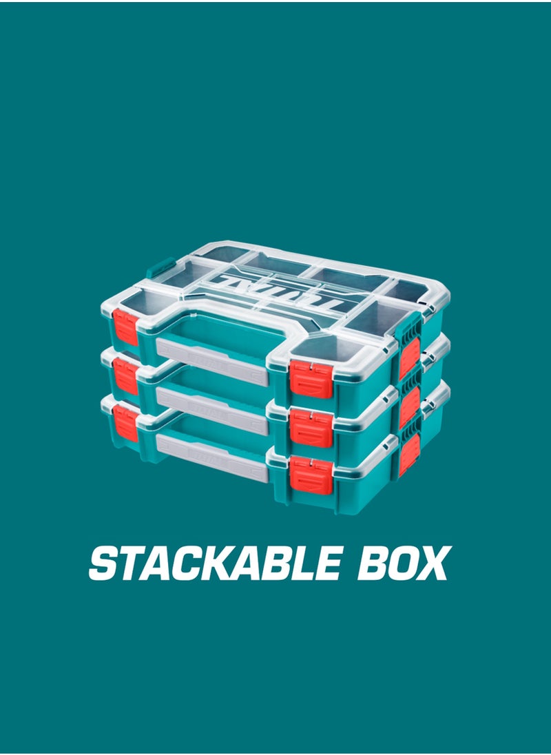 Total Tools Total Tool Organizer Box with Adjustable Compartments, Heavy-Duty Storage for Tools, Small Parts & Hardware, Portable with Secure Latches & Clear Lid – Ideal for DIY, Workshop & Professional Use  - Image 5