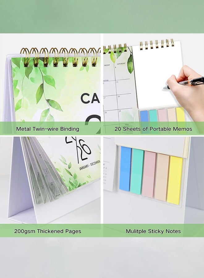 تقويم مكتبي 2026 تقويم مكتبي صغير قائم قابل للقلب - 2026 تقويم مكتبي شهري لمدة 12 شهرًا - Image 4