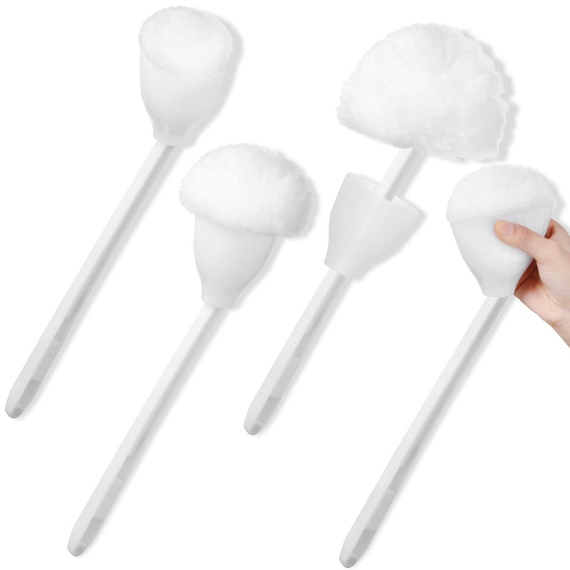 Eaasty Eaasty Toilet Bowl Mop Toilet Bowl Brush White Soft Swab Bathroom Brush with Holder Long Handle Cleaning Scrubber Bathroom Accessories4 Pcs 