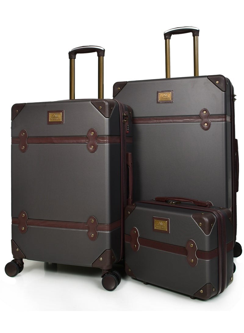 مورانو حقائب سفر كلاسيكية مورانو 4 قطع بعجلات دوارة وقفل أمان مقاسات : 28''-24''-20''-14 أنش لون (رمادي) - Image 2