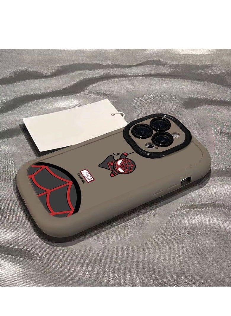 NIBEMINENT Cartoon Spider Man Protective TPU Case Cover For iPhone 14 Plus, Tea Color