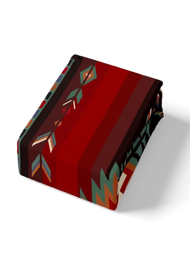 Feelyou Twin Size Southwest Native Design Bed Sheet Set Boys Girls Southwestern Geometric Fitted Sheet for Kids Ultra Soft Tribal Bedding Set Red Green Bed Cover Room Decor - Image 5