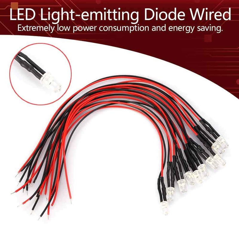 Colorful Slow Flash 5mm 12V 20cm LED Light Emitting Diode Wired Cable 10pcs Bright Indicator - Image 5